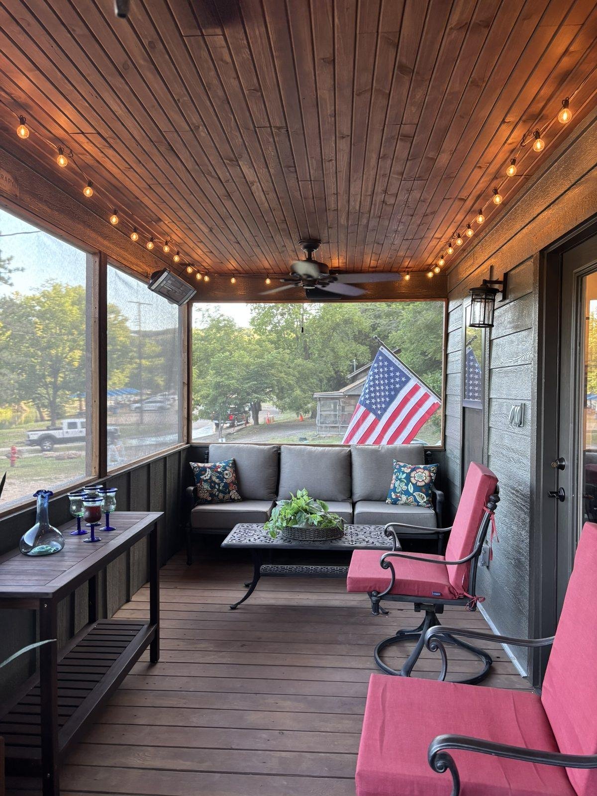 Another view along the screened porch